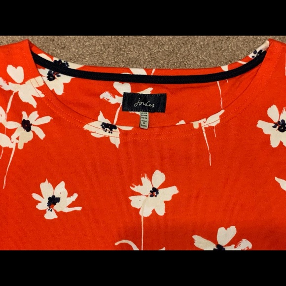 Joules Women’s 3/4 Sleeve Red Floral Jersey Top 16 - Picture 2 of 13